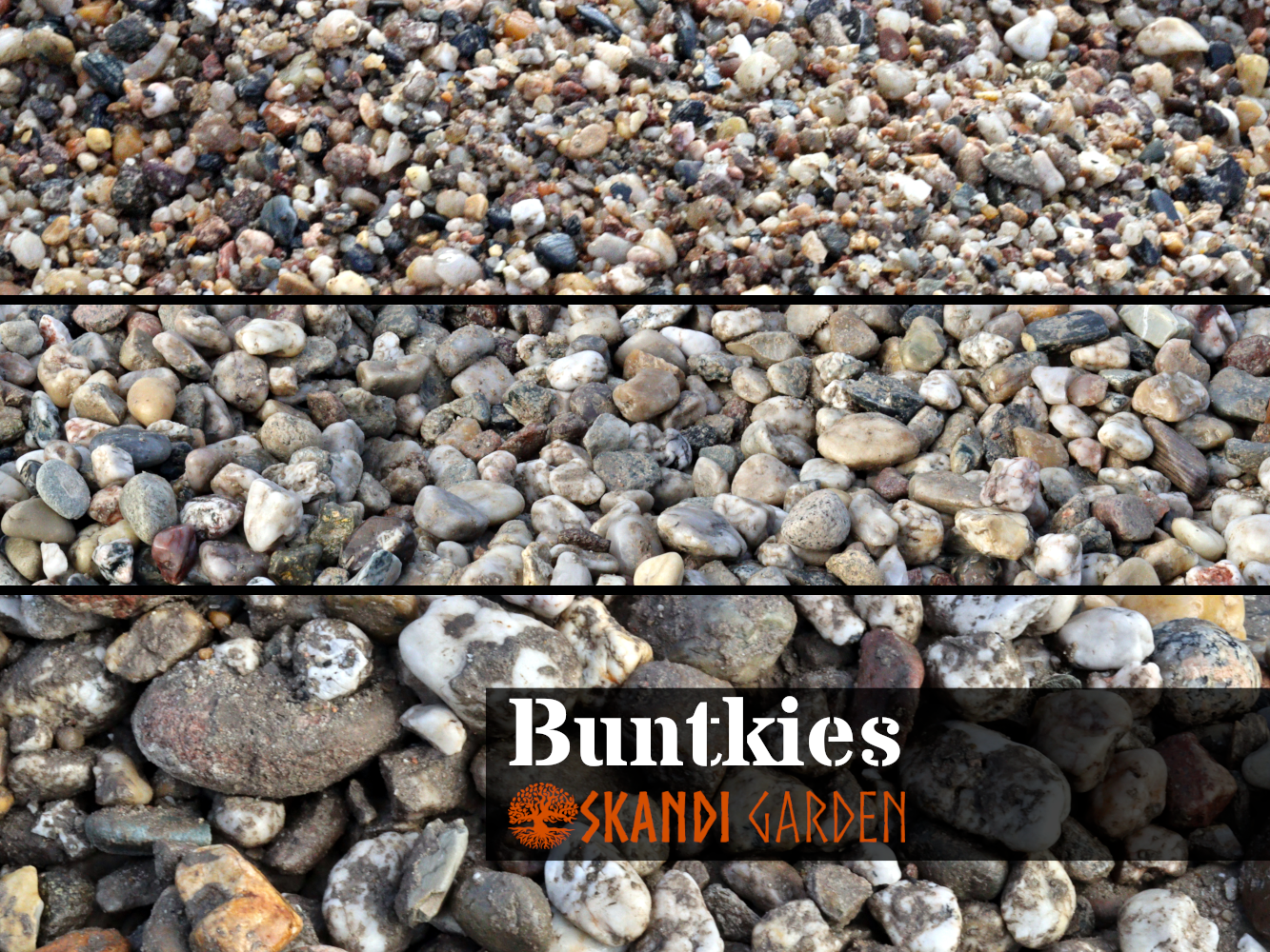 Buntkies, 3 Größen