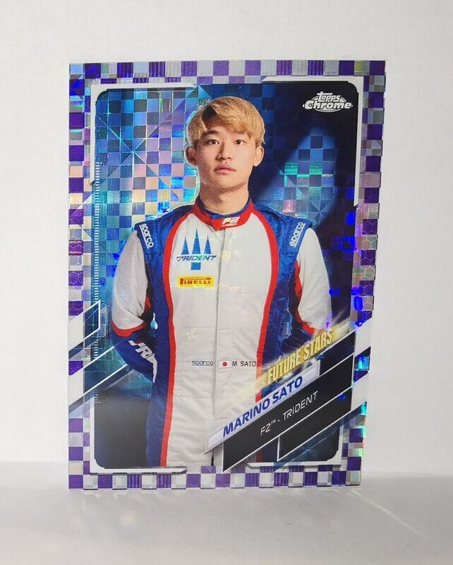 Nr. 77 Marino Sato Purple /199 Parallel Checker Flag Chrome 2021