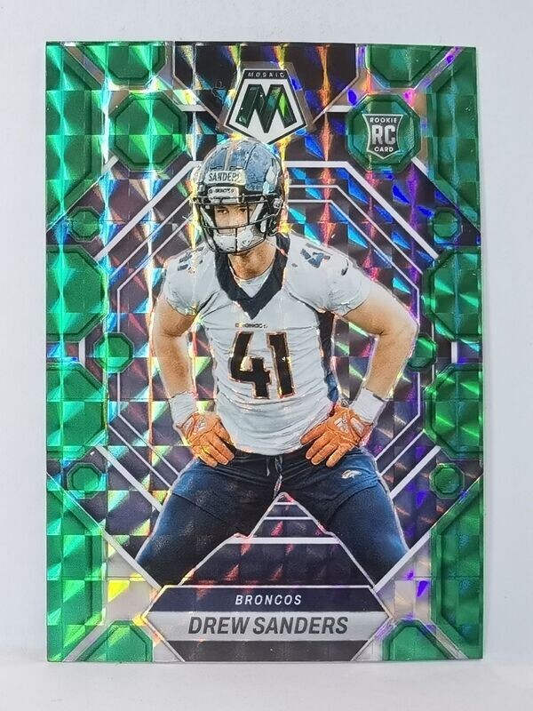 318 Drew Sanders - Denver Broncos (GREEN PRIZM)