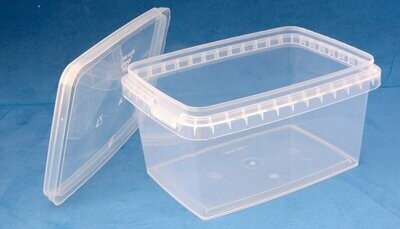 580ml Clear Rectangular Tamper Evident Tubs with Lids