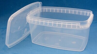 1140ml Clear Rectangular Tamper Evident Tubs with Lids