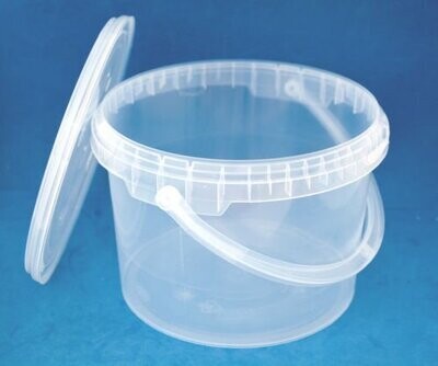 3000ml Clear Tamper Evident Tubs with Handles and Lids