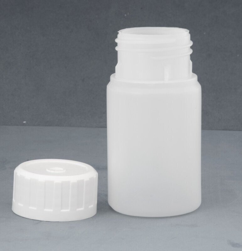 75ml Wide Neck Bottle with 38mm Plain Wadded Screw Caps