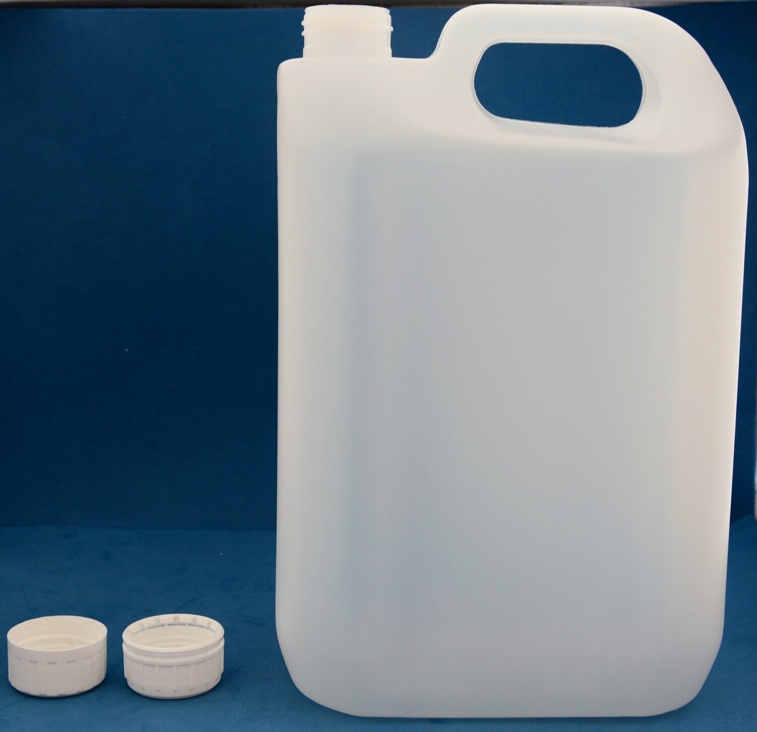 5000ml Natural Jerry Cans with 38mm Plain Wadded Screw Caps