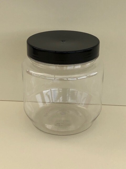 375ml Round Short Round Jars with Black or Coloured Screw Caps