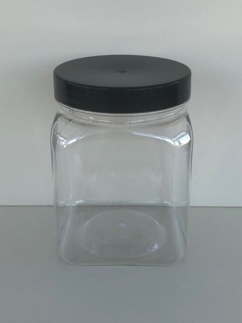 450ml Square Jars with Black or Coloured Screw Caps