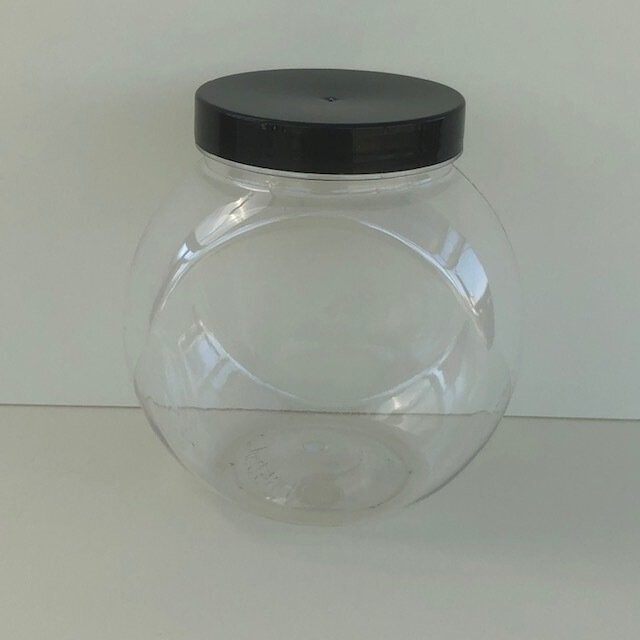 650ml Spherical Jars with Black or Coloured Screw Caps