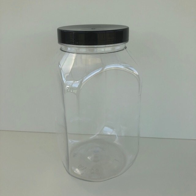 1000ml Square Jars with Black or Coloured Screw Caps