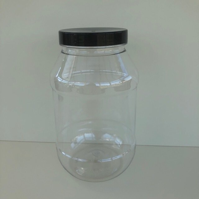 1050ml Round Jars with Black or Coloured Screw Caps