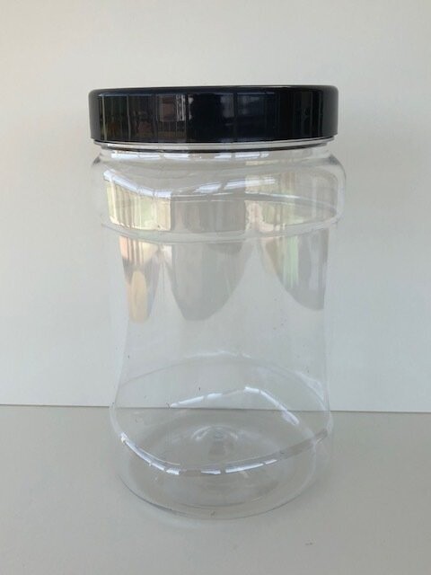 1500ml Square Jars with Black or Coloured Screw Caps