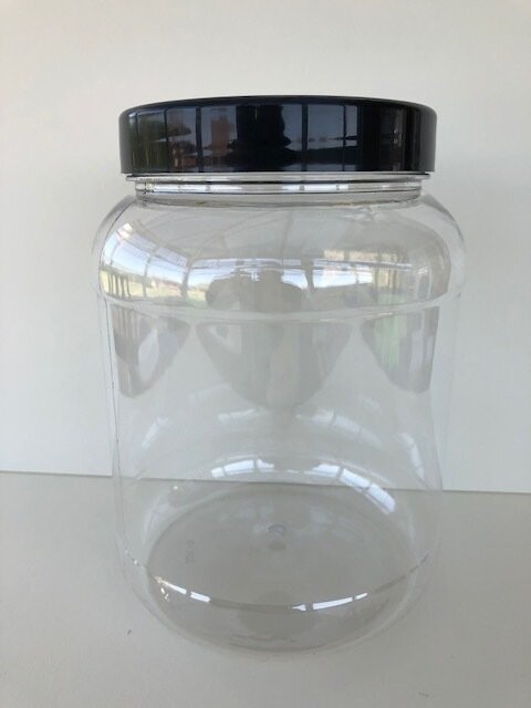 2000ml Round Jars with Black or Coloured caps Screw Caps