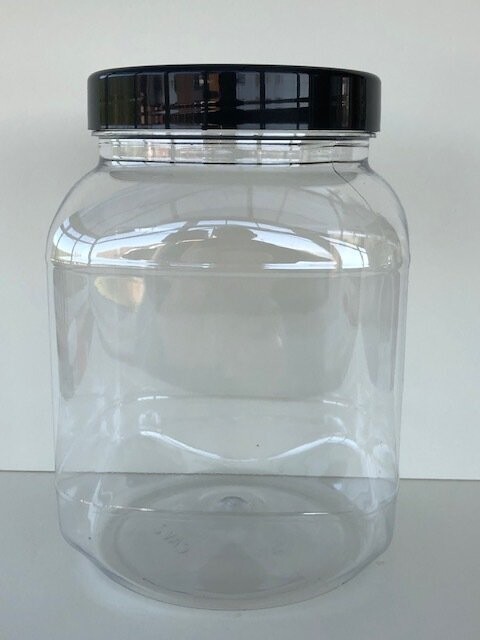 2250ml Square Jars with Black or Coloured  Screw Caps