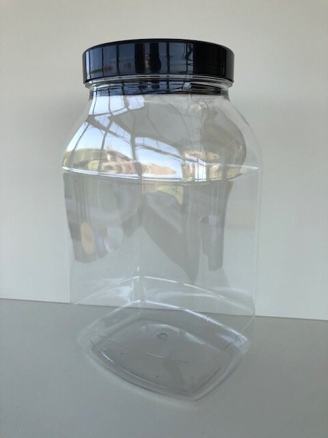 3000ml Rectangular Jars with Black or Coloured  Screw Caps