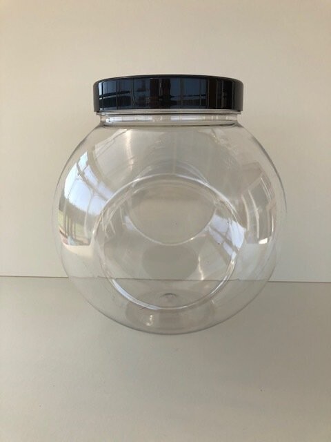 3200ml Large Spherical Jars with Black or Coloured Screw Caps