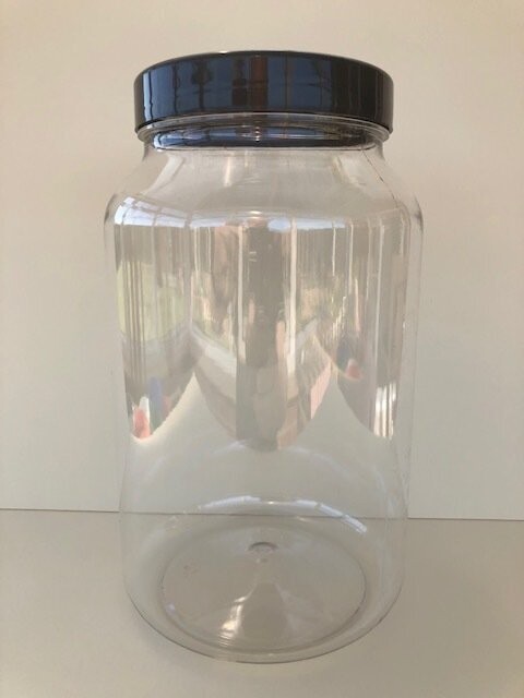 3250ml Round Jars with Black or Coloured Screw Caps