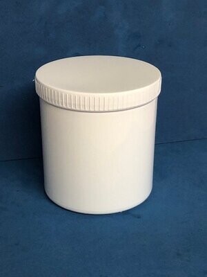 1000ml White Polypropylene Jars with Screw Caps