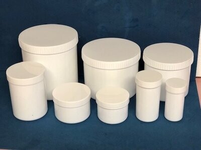 White Heavier Duty Polypropylene Jars 50ml to 1000ml