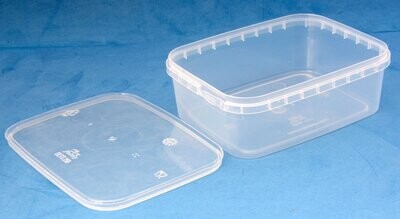 250ml Clear Rectangular Tamper Evident Tubs with Lids