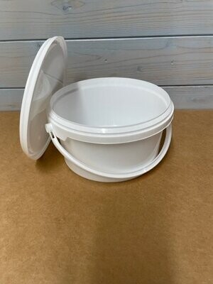 2200ml White Tamper Evident Tubs with Handles and Lids