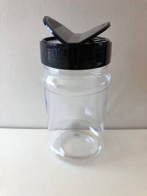 330ml Round Shaker Jar with Shaker Caps, Caps Required: Black Shaker Caps, Number of Jars Required: 6
