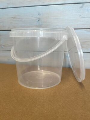 2600ml Clear Tamper Evident Tub with Handle and Lis