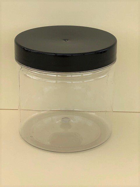 200ml Round Jars with Black or Coloured  Screw Caps