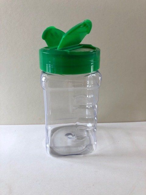 300ml Square Gripper Jars with Green Shaker Caps