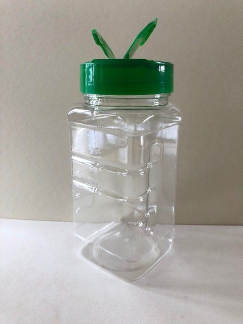 500ml Square Gripper Jars with Green Shaker Caps