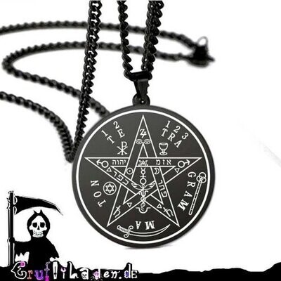 Schutzamulett Tetragrammaton Edelstahl schwarz