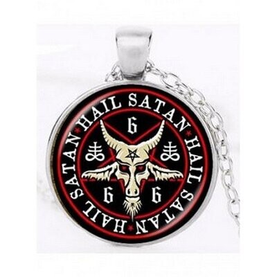 umgedrehtes Pentagramm Baphomet Halskette 666