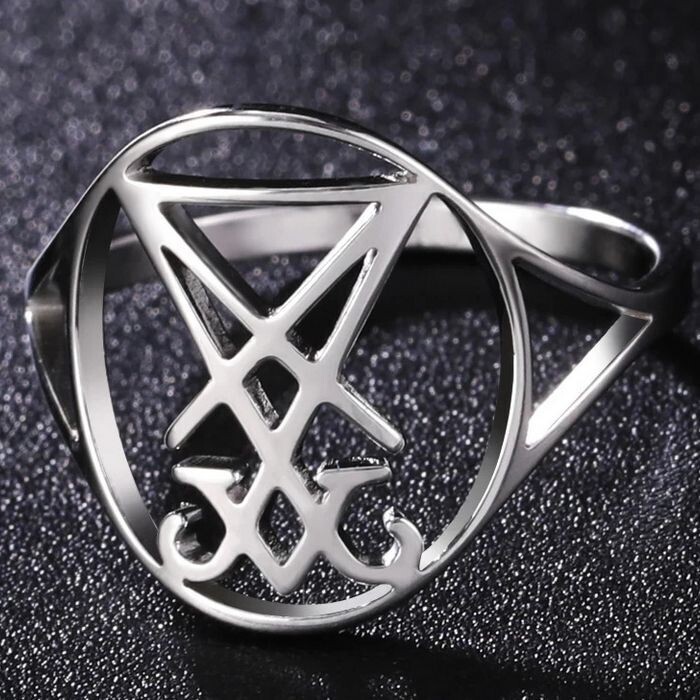 Luzifer Siegel Ring Edelstahl