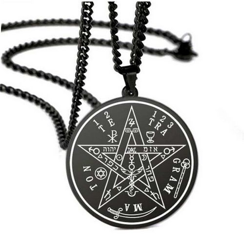 Schutzamulett Tetragrammaton Edelstahl schwarz