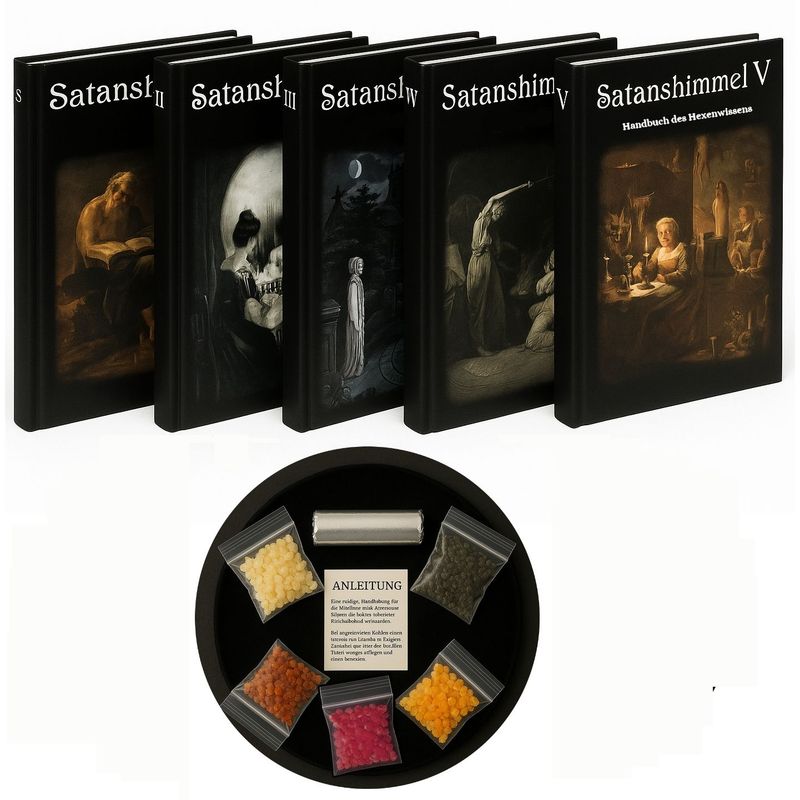 B-Ware Bücherpaket 5 Bücher Satanshimmel mit Räucherset