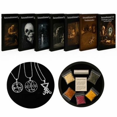 Die magische Bibliothek: Satanshimmel Bücher + GRATIS Räucherset + 3 Luzifer/Lilith Amulette Die magische Bibliothek: Satanshimmel Bücher + GRATIS Räucherset + 3 Luzifer/Lilith Amulette