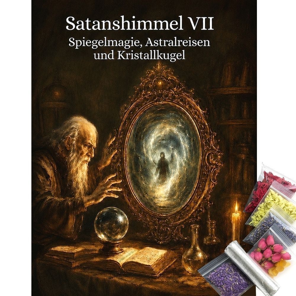 Satanshimmel 7 - Spiegelmagie, Astralreisen und Kristallkugel + Räucherset Satanshimmel 7 - Spiegelmagie, Astralreisen und Kristallkugel + Räucherset