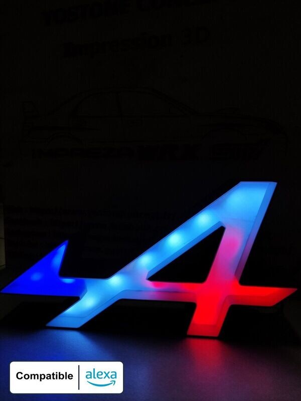 Enseigne lumineuse connectée logo Alpine format : 300