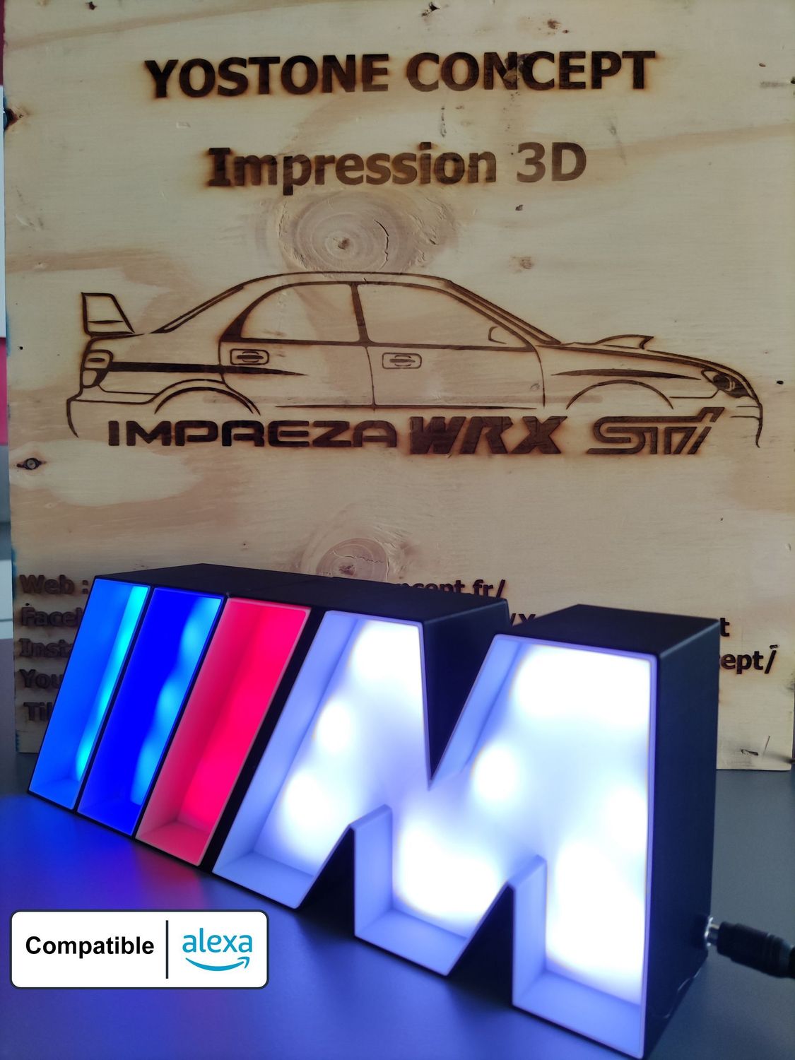 Enseigne lumineuse connectée BMW M format : 300