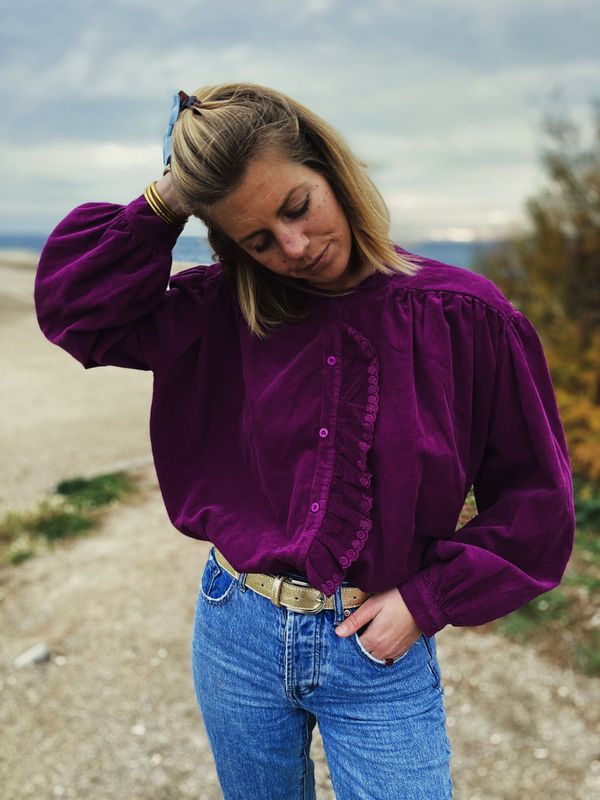 BLOUSE TULIPE PRUNE  ??