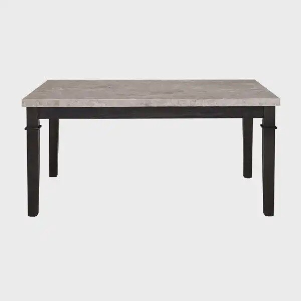 Picket House Furnishings Bradley Marble Dining Table, Dark Walnut