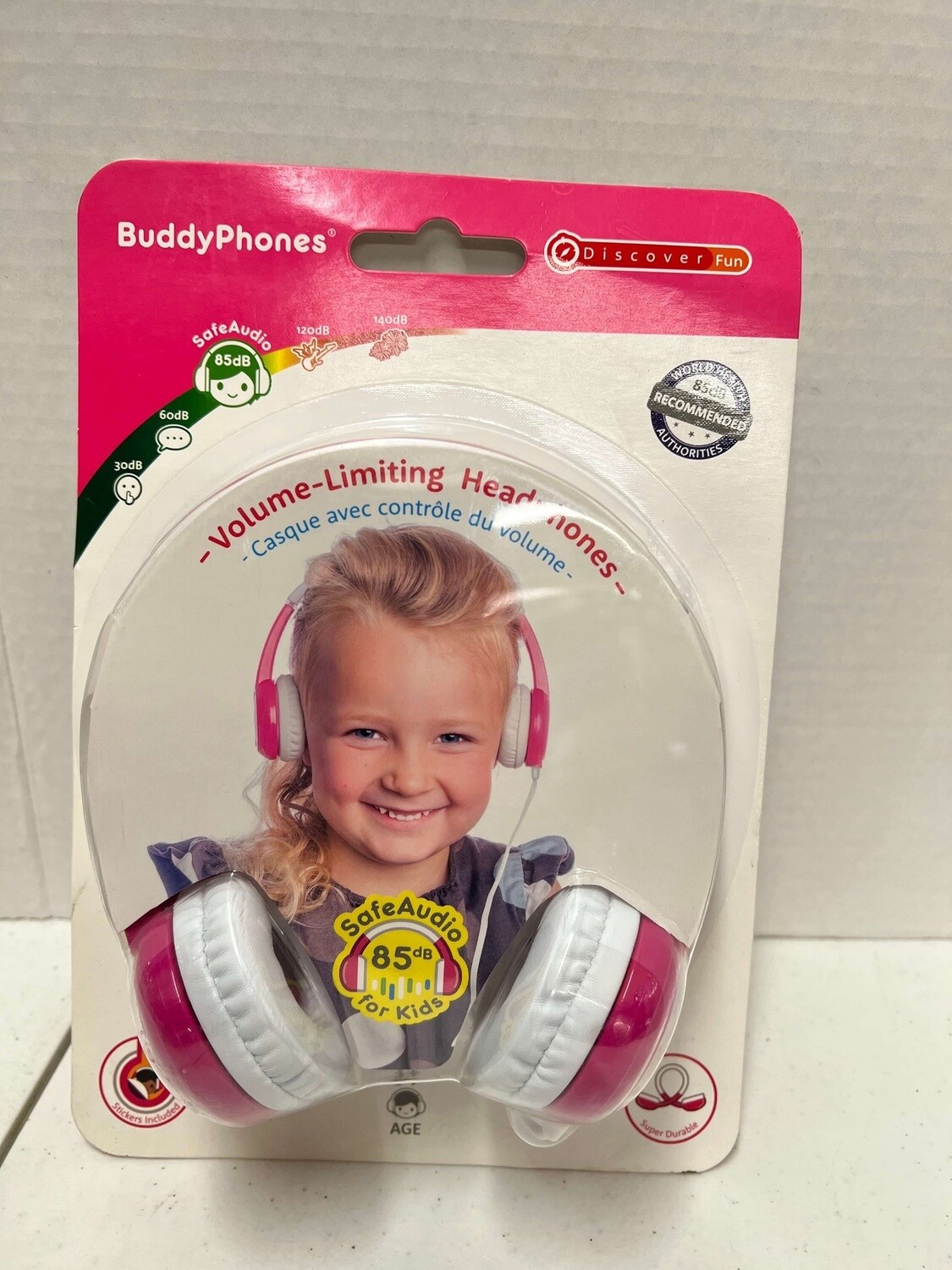Buddyphones Discover Kids On-Ear Wired Headphones - Pink
