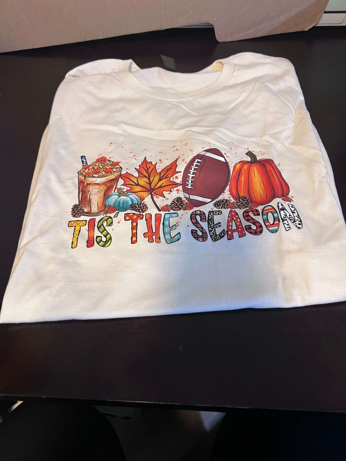 It’s the season T-shirt cream, Size: Medium