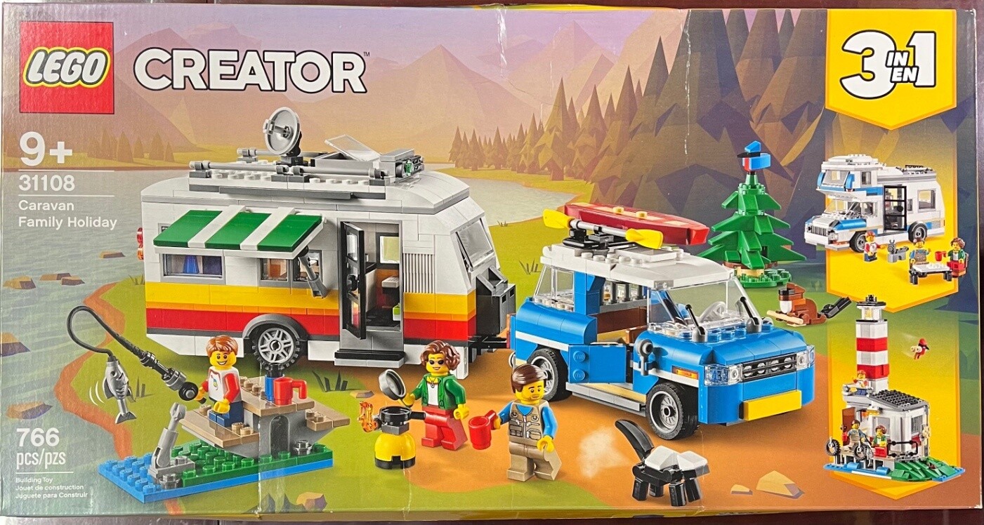 LEGO Creator 3in1 Caravan Family Holiday Outdoor Adventure Vacation Toy for Kids 31108