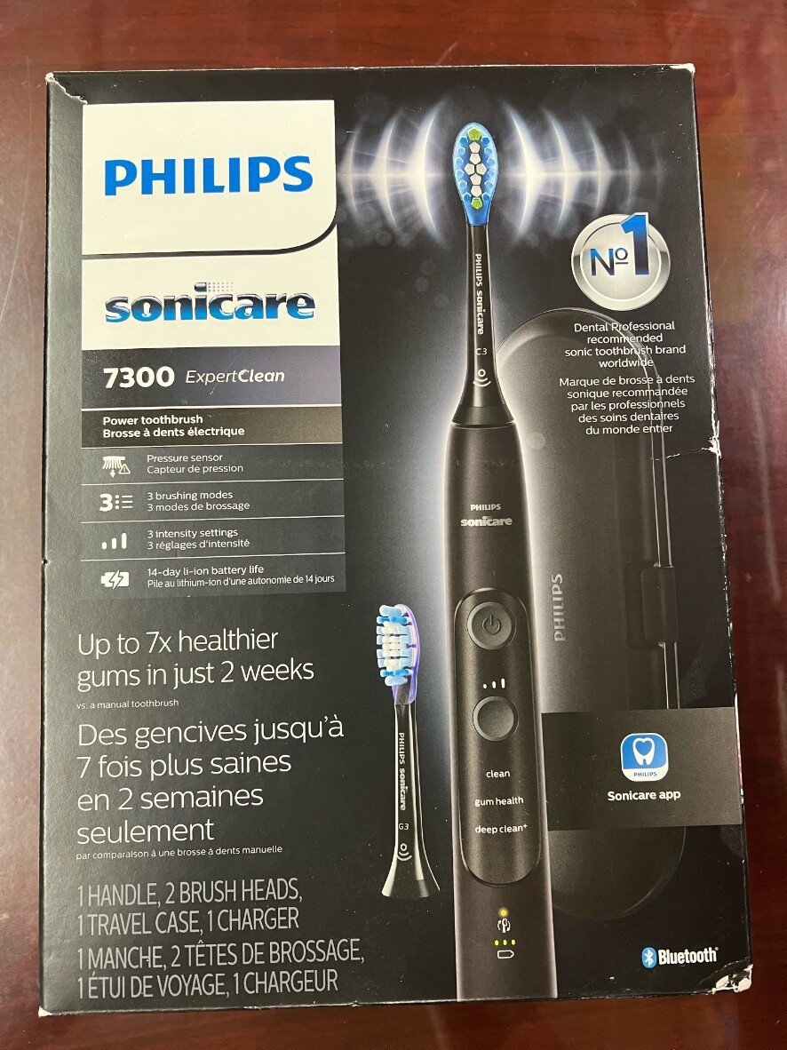 Philips Sonicare Expertclean 7300 HX9610/17 Rechargeable Electric Toothbrush, Black