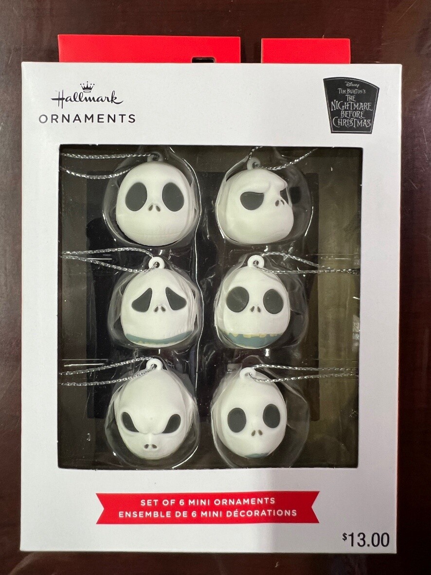 Hallmark Jack Skellington 6 Piece Mini Christmas Tree Ornament Set