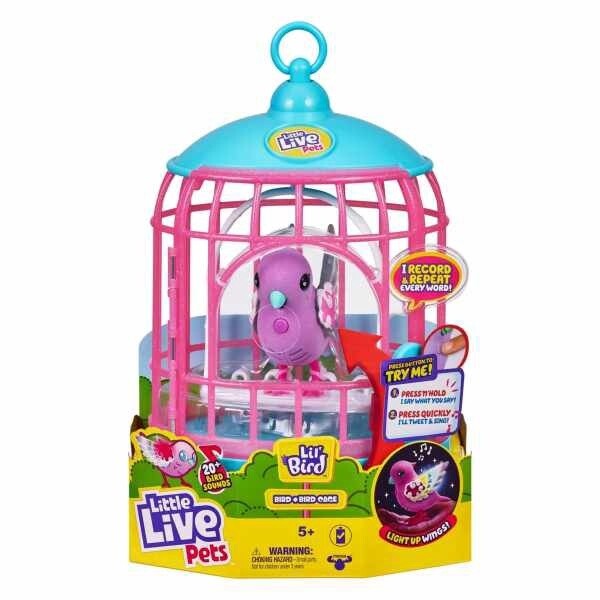 Little Live Pets - Lil&#39; Bird &amp; Bird Cage - Polly Pearl
