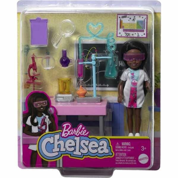 Barbie Chelsea Doll and Accessories Can Be Scientist Playset with Small Doll and Lab Accessories