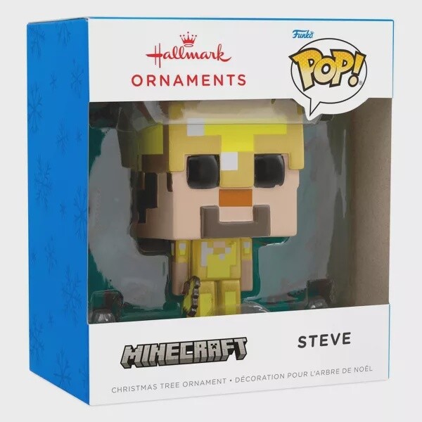 Hallmark Funko POP! Minecraft Steve in Gold Armor Christmas Tree Ornament
