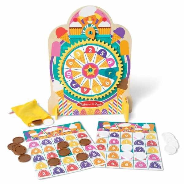 Melissa &amp; Doug Fun at the Fair! Wooden Double-Sided Roulette &amp; Plinko Games