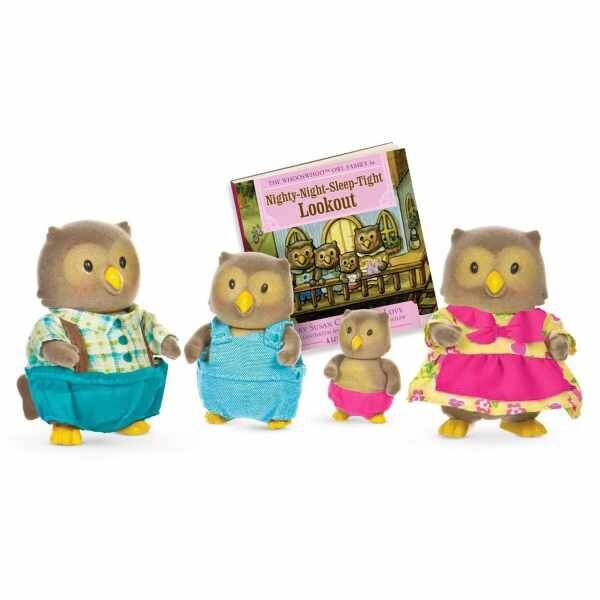 Li&#39;l Woodzeez Miniature Animal Figurine Set - Whooswhoo Owl Family