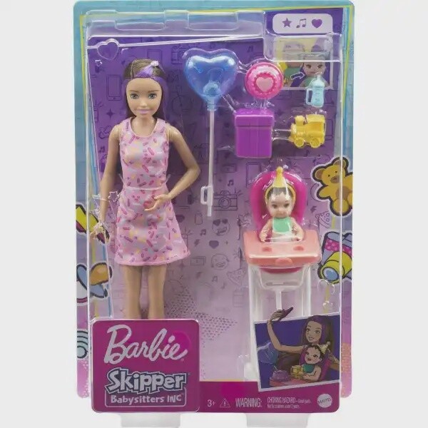 Barbie Skipper Babysitters Inc Dolls and Playset - Brown/Purple Hair